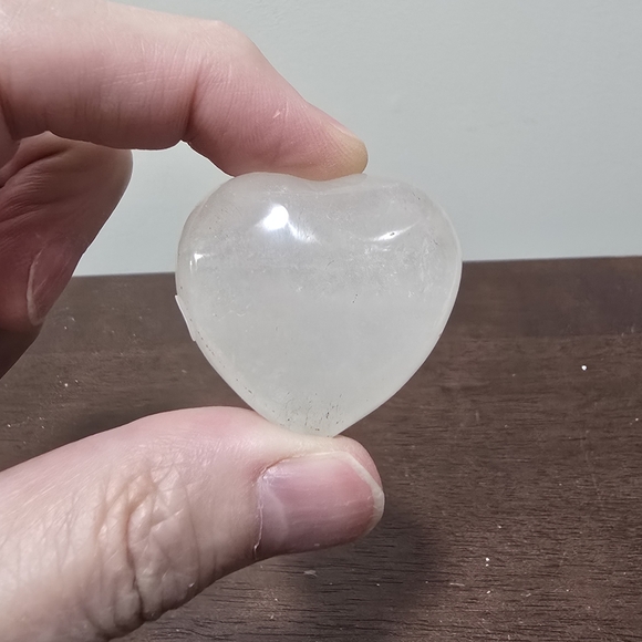 Clear Quartz Crystal Heart #B - Picture 3 of 5